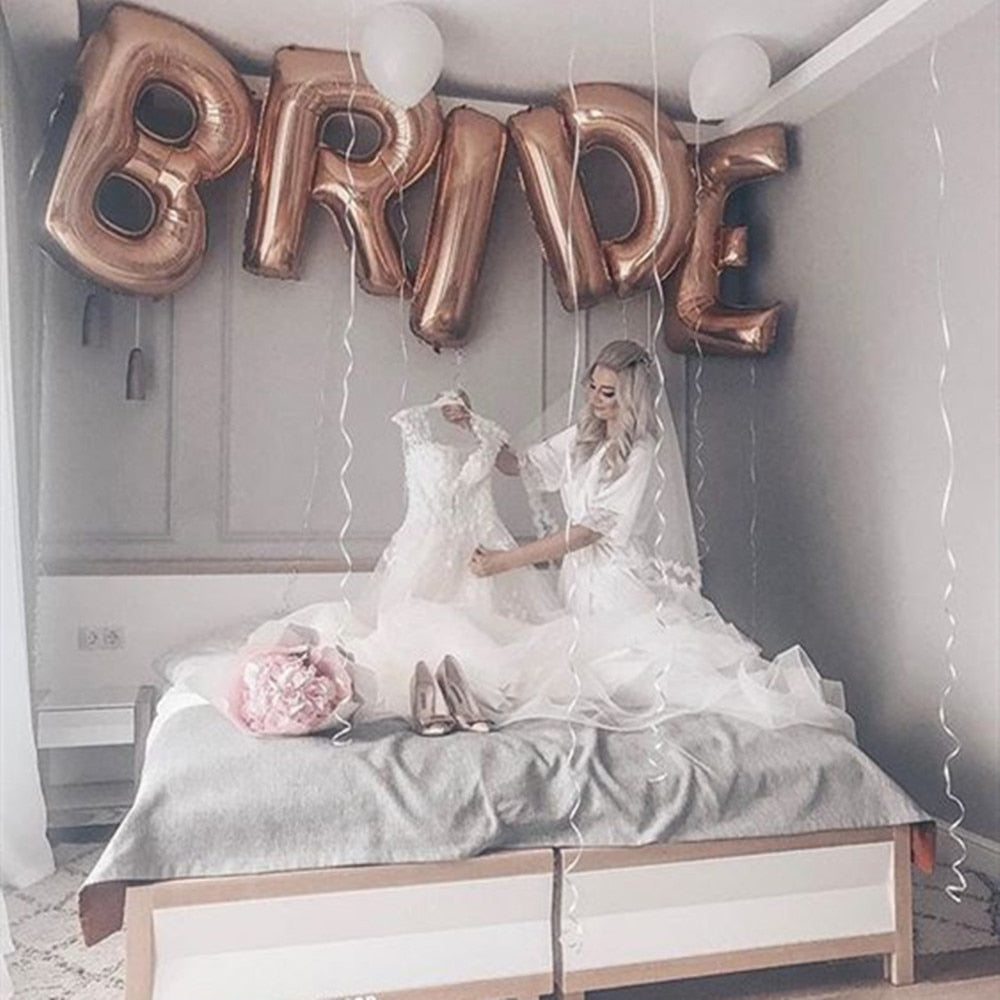 16inch Rose Gold Bride Ballons To Be Foil Letter Balloons Wedding Bachelorette Party Decorations Hen Party Accessories Supplies