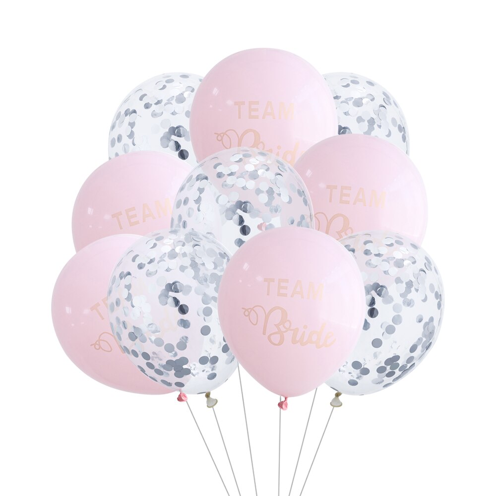 12pcs/lot 10inch Team Bride Latex balloons for Wedding &amp; Engagement Supplies Bachelorette Party Air Balls Bridal Shower Dec