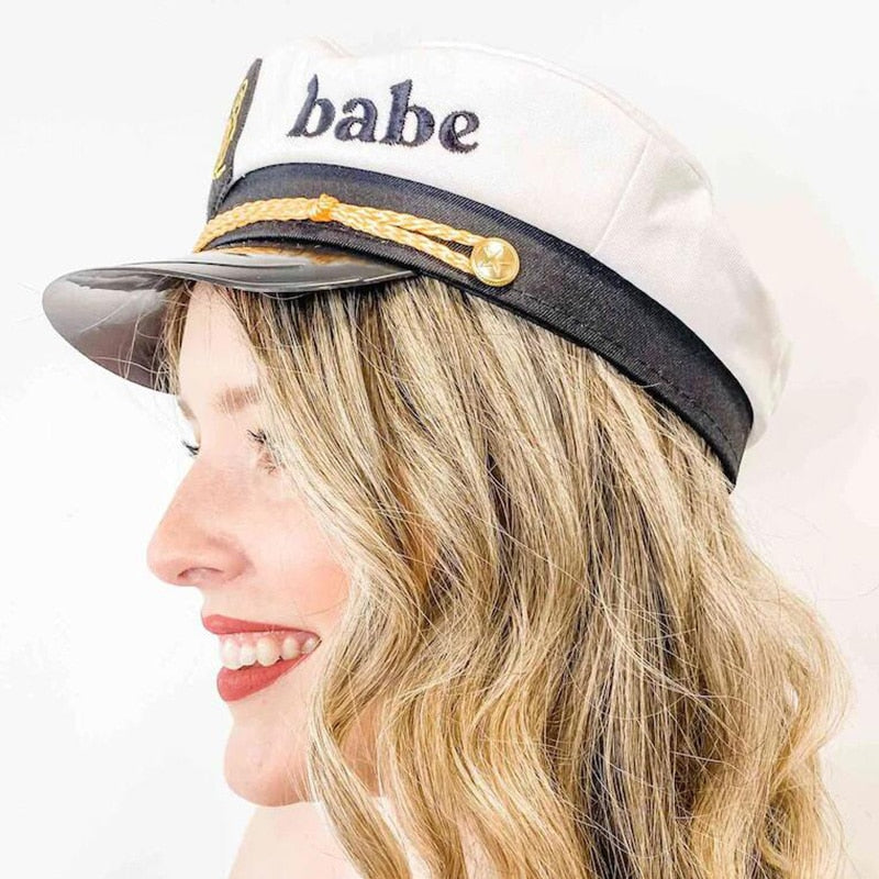 Nauti Bride babe captain hat Nautical Sailor Sail Beach Boat yacht Lake wedding Bachelorette Party bridal shower bridesmaid Gift