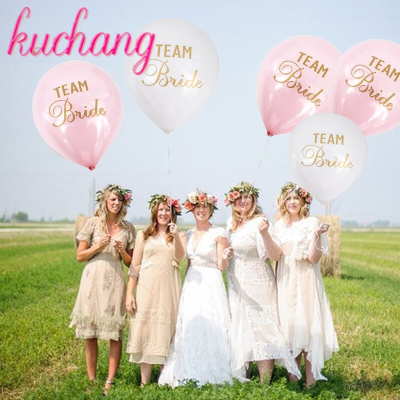 12pcs/lot 10inch Team Bride Latex balloons for Wedding &amp; Engagement Supplies Bachelorette Party Air Balls Bridal Shower Dec