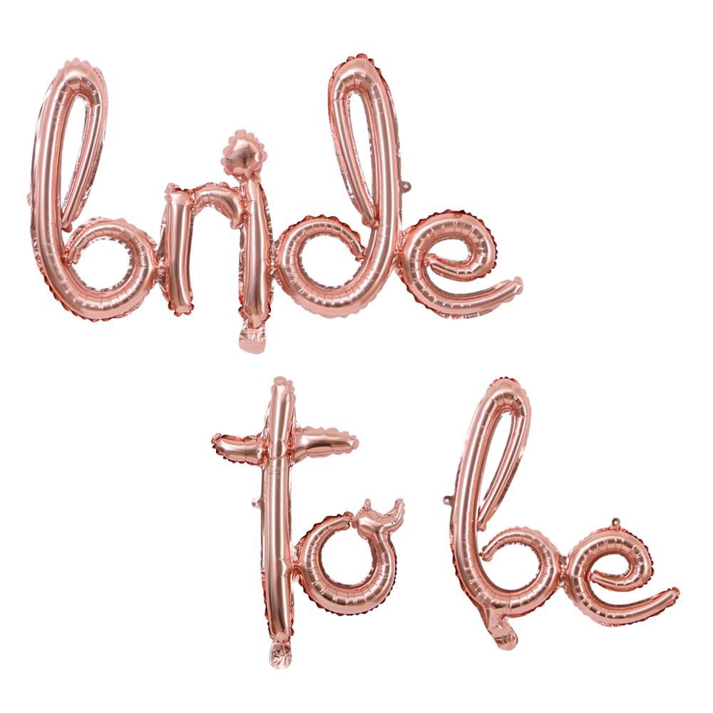 16inch Rose Gold Bride Ballons To Be Foil Letter Balloons Wedding Bachelorette Party Decorations Hen Party Accessories Supplies