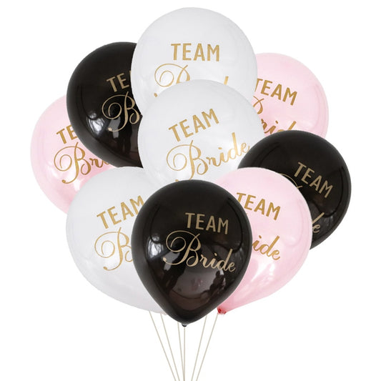 12pcs/lot 10inch Team Bride Latex balloons for Wedding &amp; Engagement Supplies Bachelorette Party Air Balls Bridal Shower Dec