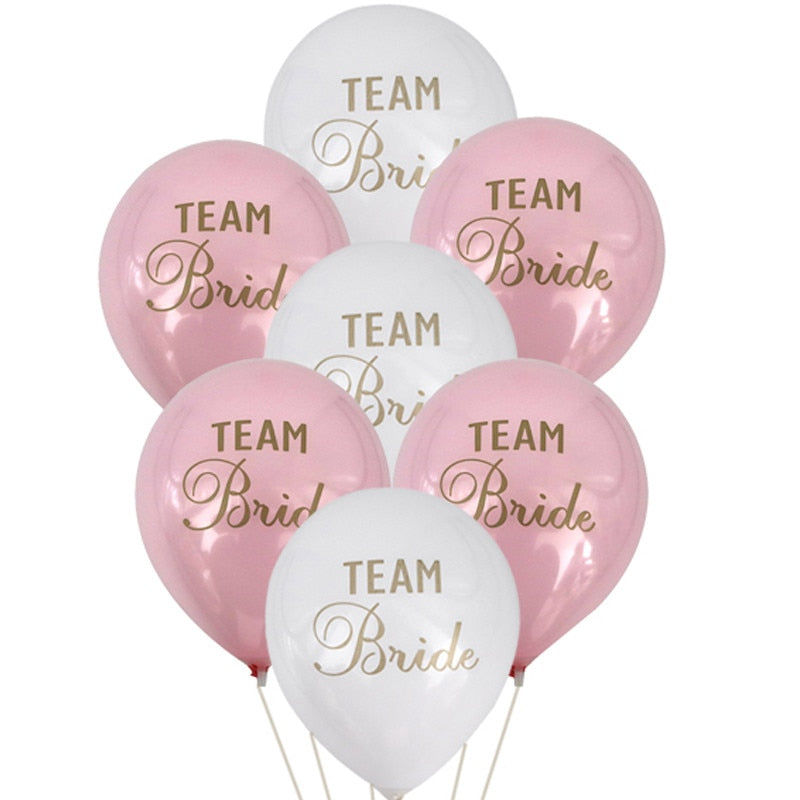 12pcs/lot 10inch Team Bride Latex balloons for Wedding &amp; Engagement Supplies Bachelorette Party Air Balls Bridal Shower Dec