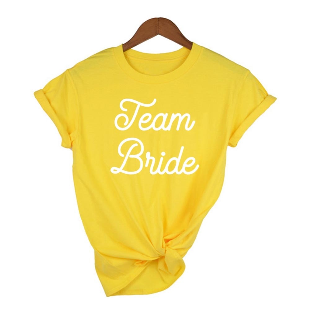 Fashion Women T Shirt Bridal Bachelorette Party Team Bride Graphic T-shirt Casual Wedding Female Top Tee Camisas Mujer Tumblr