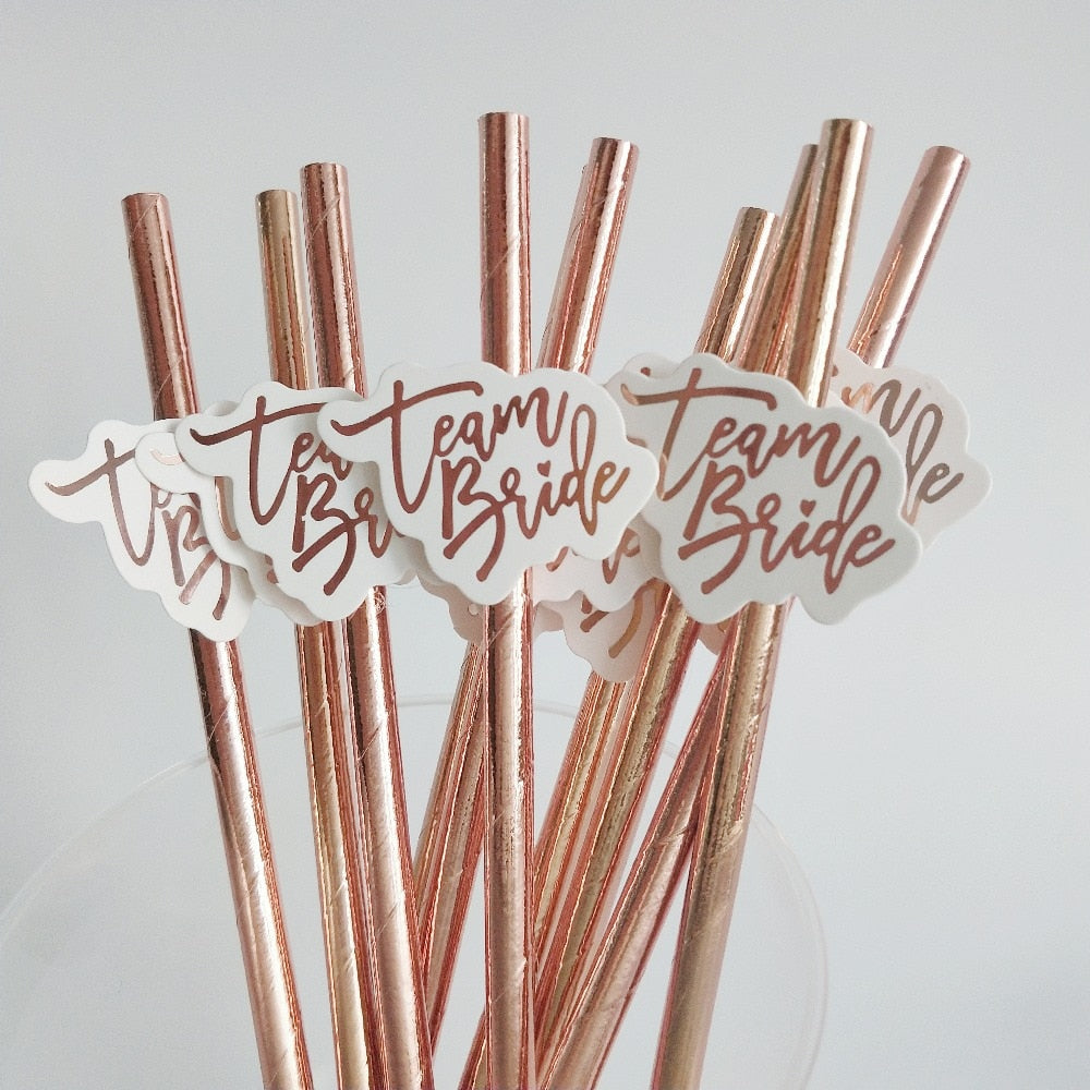 Team Bride Cups Bridal Shower Party Plastic Cups Rose Gold Team Bride Drinking Cups Bachelorette Hen Wedding Party Decor Supply