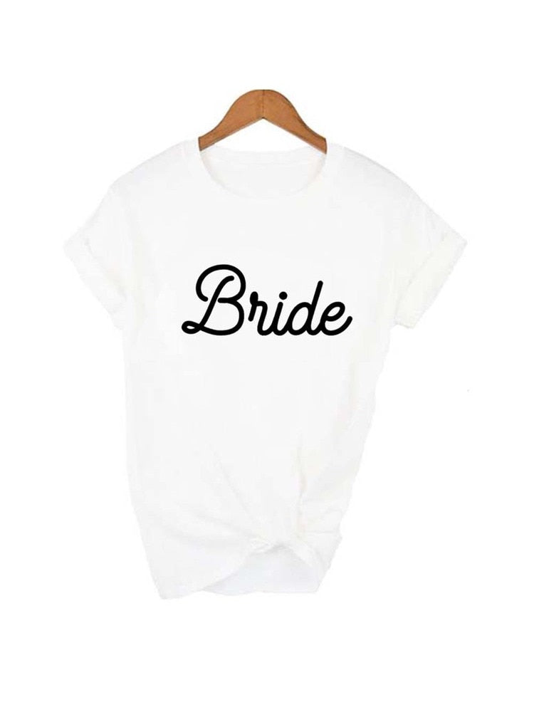 Fashion Women T Shirt Bridal Bachelorette Party Team Bride Graphic T-shirt Casual Wedding Female Top Tee Camisas Mujer Tumblr