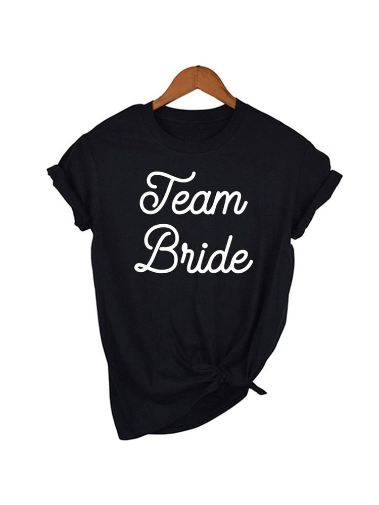 Fashion Women T Shirt Bridal Bachelorette Party Team Bride Graphic T-shirt Casual Wedding Female Top Tee Camisas Mujer Tumblr