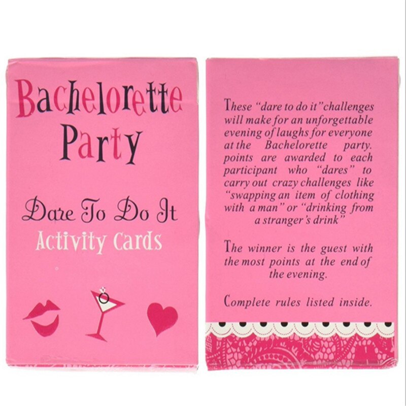 17pcs/set wedding decoration dare to venture bride shower hen party bachelor party party games girls drinking props game card-C