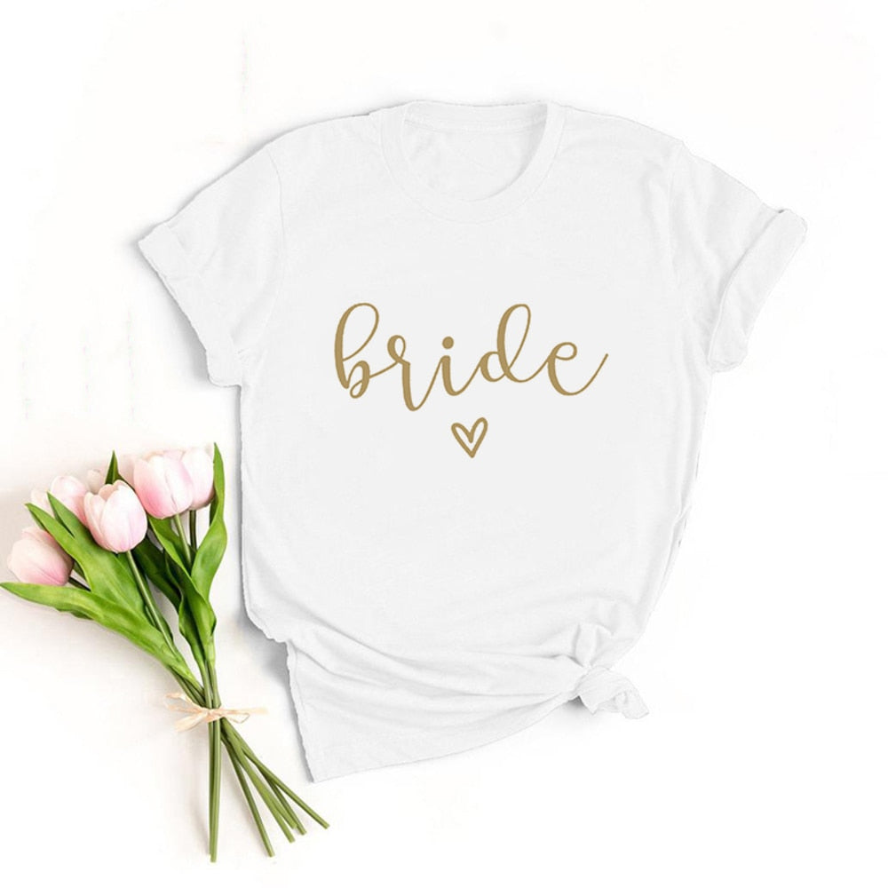 Fashion Women T Shirt Bridal Bachelorette Party Team Bride Graphic T-shirt Casual Wedding Female Top Tee Camisas Mujer Tumblr