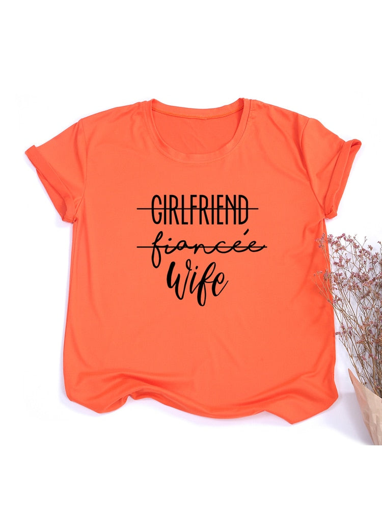 Girlfriend Fiance Wife T-Shirt Future Mrs Tumblr Tee Engagement Gift Fiance Shirt Bachelorette Party Tops Trendy Casual Tshirts