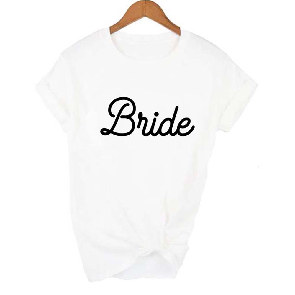 Fashion Women T Shirt Bridal Bachelorette Party Team Bride Graphic T-shirt Casual Wedding Female Top Tee Camisas Mujer Tumblr