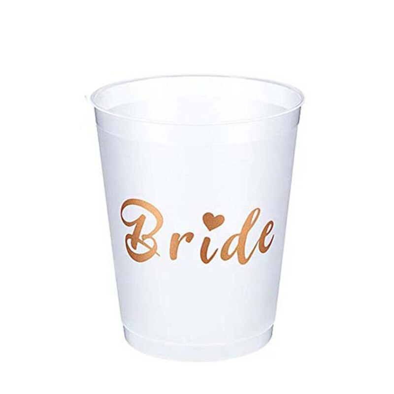 Team Bride Cups Bridal Shower Party Plastic Cups Rose Gold Team Bride Drinking Cups Bachelorette Hen Wedding Party Decor Supply