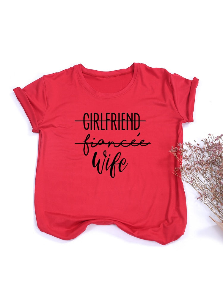 Girlfriend Fiance Wife T-Shirt Future Mrs Tumblr Tee Engagement Gift Fiance Shirt Bachelorette Party Tops Trendy Casual Tshirts