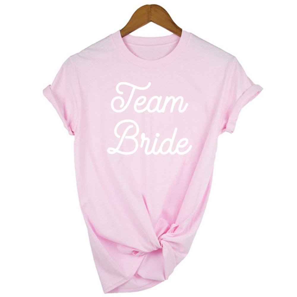 Fashion Women T Shirt Bridal Bachelorette Party Team Bride Graphic T-shirt Casual Wedding Female Top Tee Camisas Mujer Tumblr