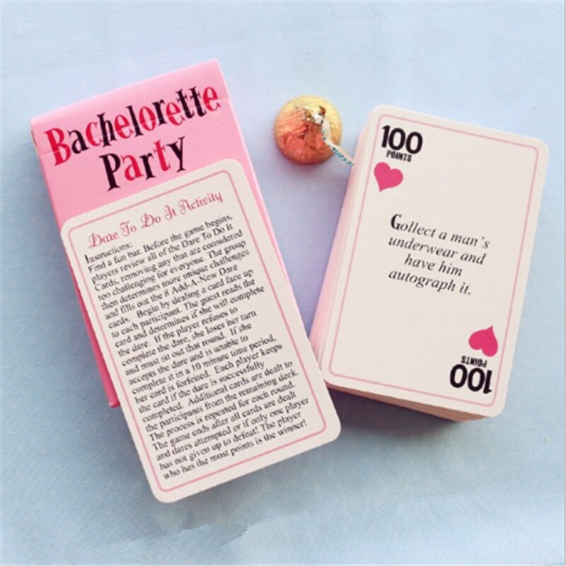 17pcs/set wedding decoration dare to venture bride shower hen party bachelor party party games girls drinking props game card-C