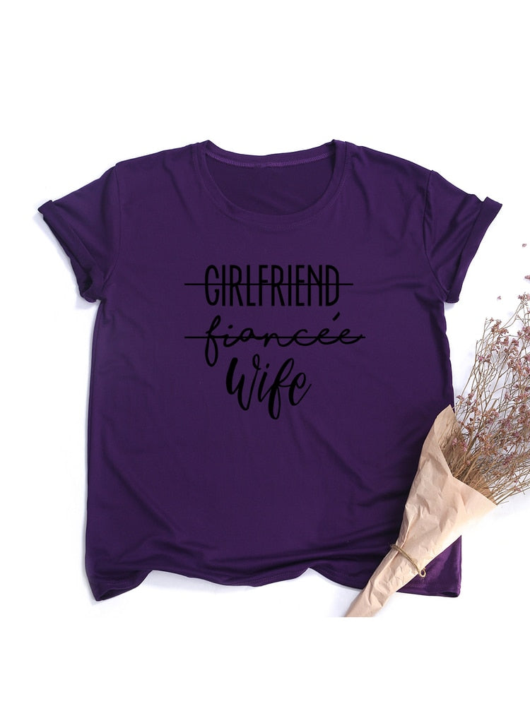 Girlfriend Fiance Wife T-Shirt Future Mrs Tumblr Tee Engagement Gift Fiance Shirt Bachelorette Party Tops Trendy Casual Tshirts