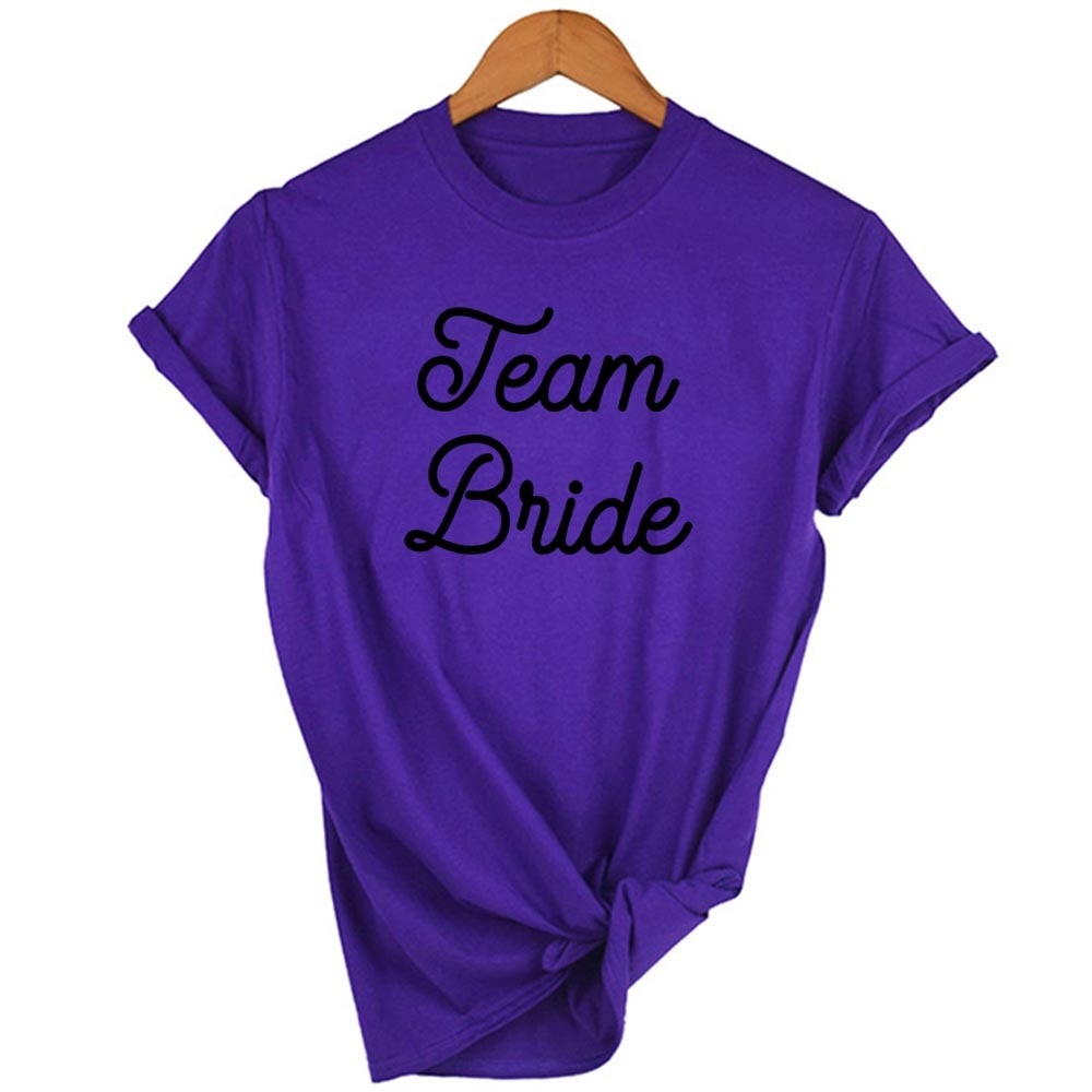 Fashion Women T Shirt Bridal Bachelorette Party Team Bride Graphic T-shirt Casual Wedding Female Top Tee Camisas Mujer Tumblr