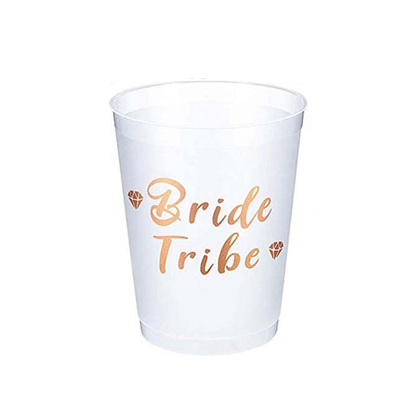 Team Bride Cups Bridal Shower Party Plastic Cups Rose Gold Team Bride Drinking Cups Bachelorette Hen Wedding Party Decor Supply