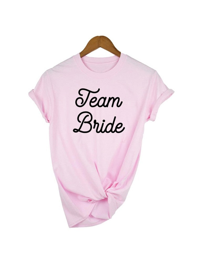 Fashion Women T Shirt Bridal Bachelorette Party Team Bride Graphic T-shirt Casual Wedding Female Top Tee Camisas Mujer Tumblr