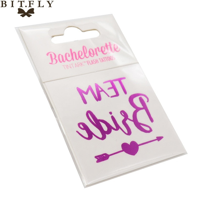 10pcs Waterproof Bridesmaid Team Temporary Tattoo Bachelorette Party Sticker Decoration Marriage Bride To Be Party Supplies Xmas