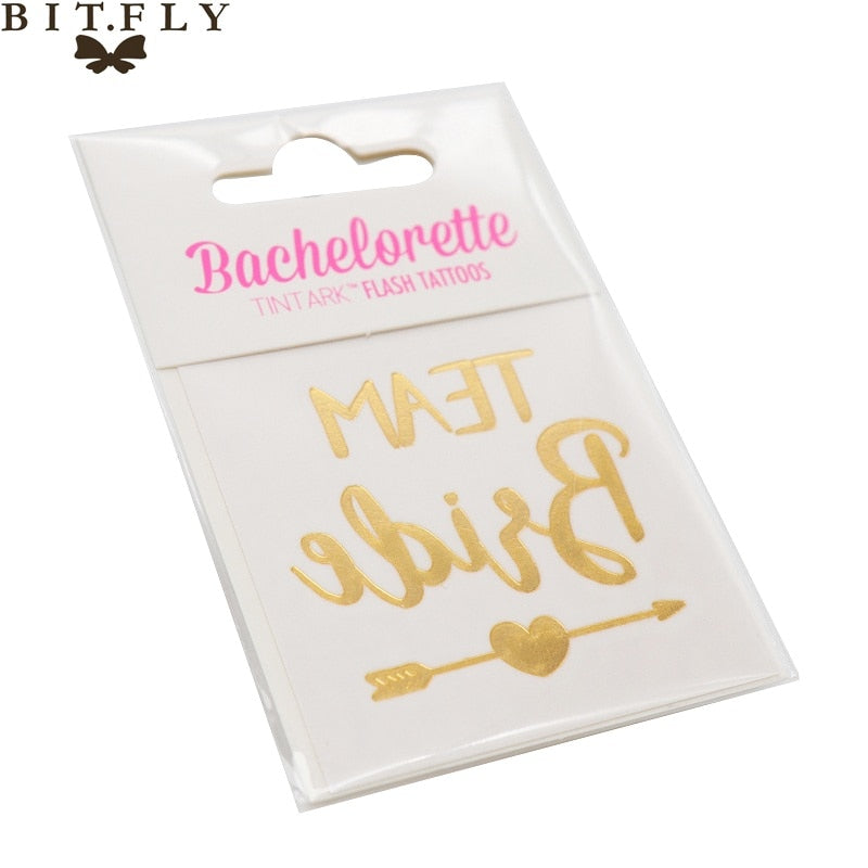 10pcs Waterproof Bridesmaid Team Temporary Tattoo Bachelorette Party Sticker Decoration Marriage Bride To Be Party Supplies Xmas