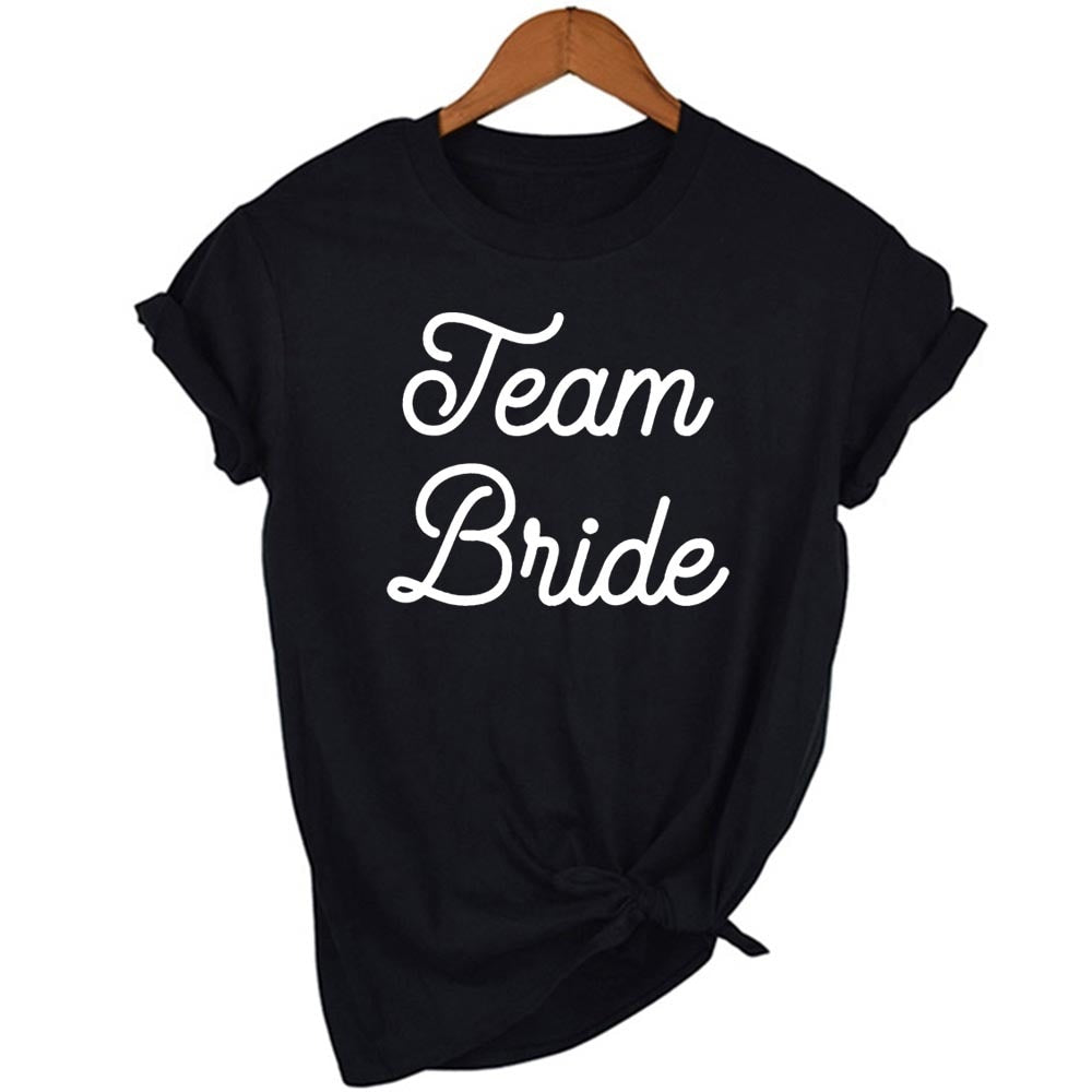 Fashion Women T Shirt Bridal Bachelorette Party Team Bride Graphic T-shirt Casual Wedding Female Top Tee Camisas Mujer Tumblr