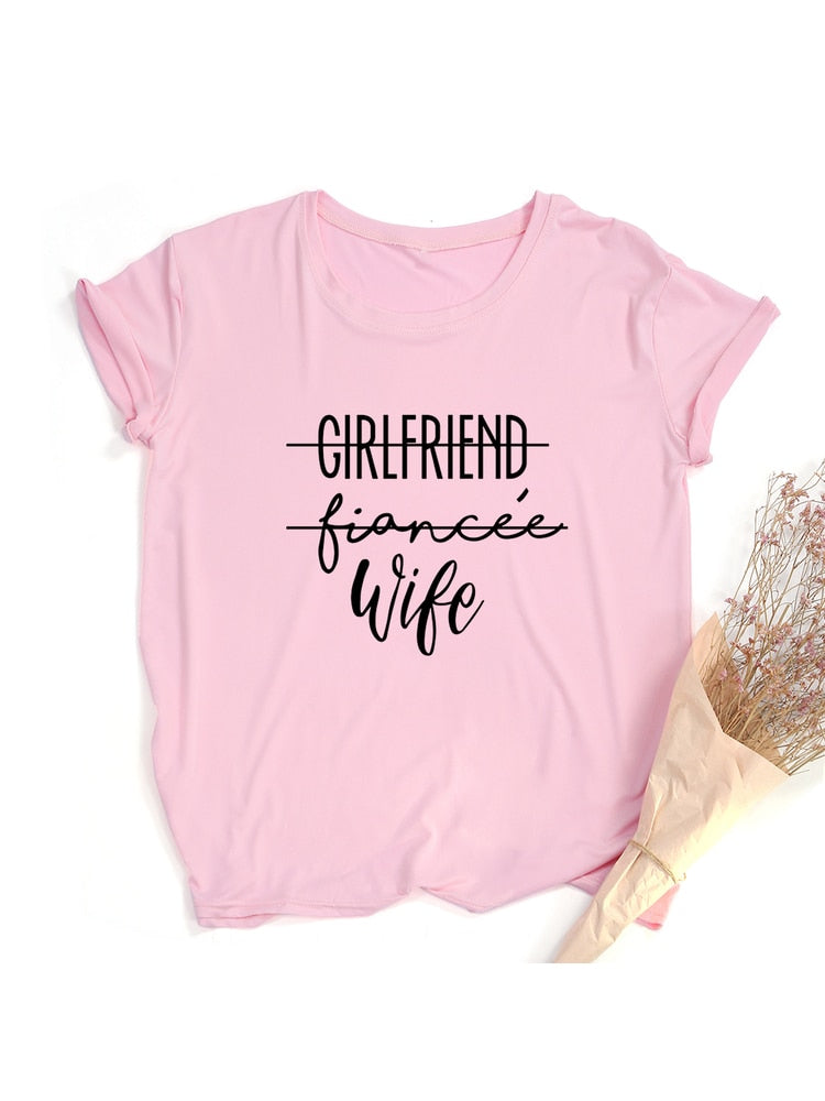 Girlfriend Fiance Wife T-Shirt Future Mrs Tumblr Tee Engagement Gift Fiance Shirt Bachelorette Party Tops Trendy Casual Tshirts