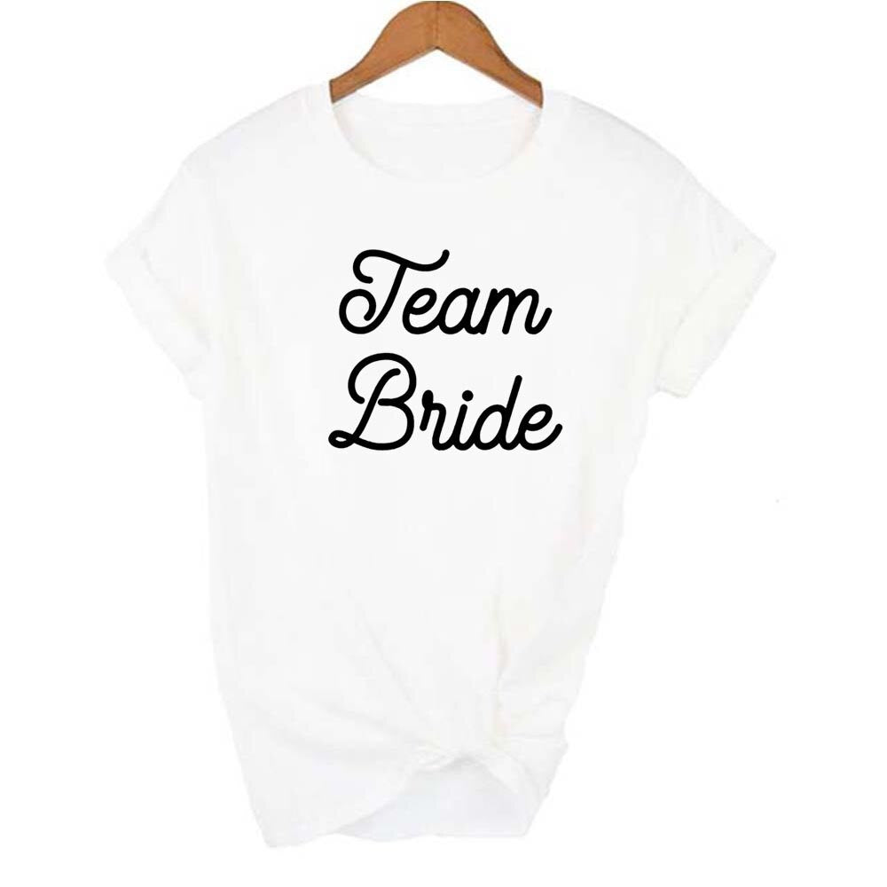 Fashion Women T Shirt Bridal Bachelorette Party Team Bride Graphic T-shirt Casual Wedding Female Top Tee Camisas Mujer Tumblr