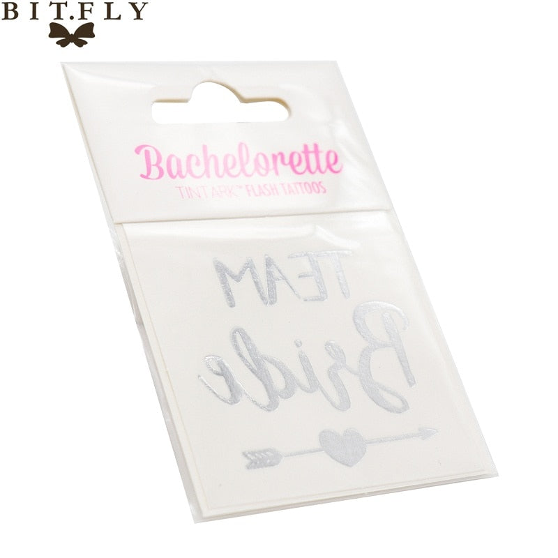 10pcs Waterproof Bridesmaid Team Temporary Tattoo Bachelorette Party Sticker Decoration Marriage Bride To Be Party Supplies Xmas