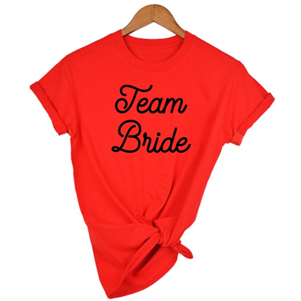 Fashion Women T Shirt Bridal Bachelorette Party Team Bride Graphic T-shirt Casual Wedding Female Top Tee Camisas Mujer Tumblr